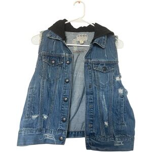 Others Follow Distressed Denim Vest Sm